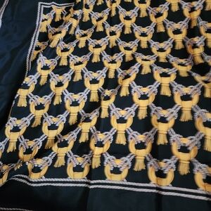 Aquascutum London Black and Gold Scarf